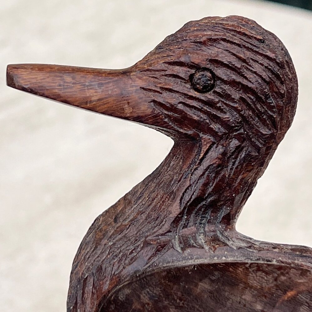 Wooden Duck Decoy Sculpture Hand Carved Rustic Nautical Decor Vintage Hardwood - Picture 3 of 9